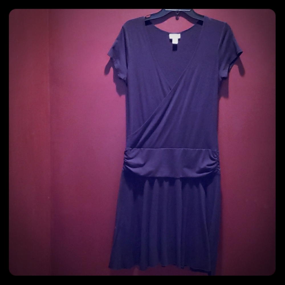 Great V-Neck Black Cotton Dress